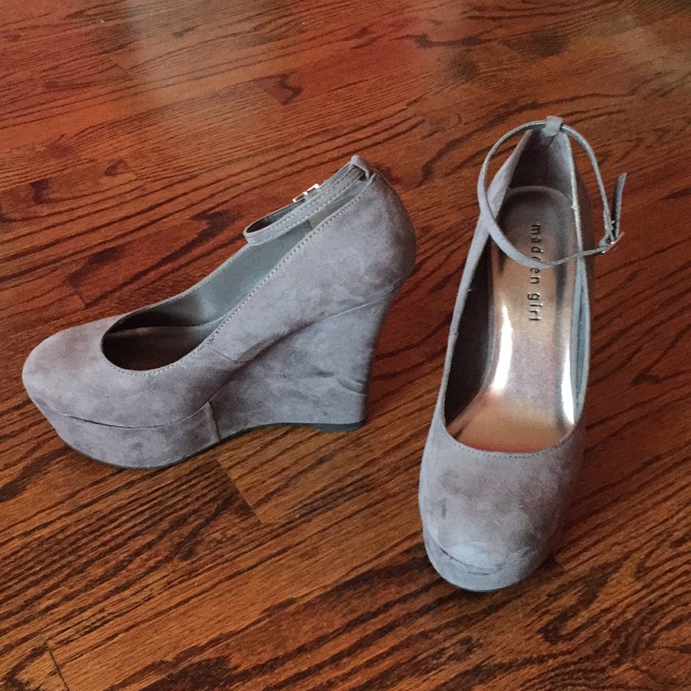 Grey Suede Steve Madden Wedges